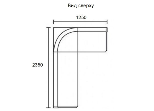 Чертеж уголка на 3 посадочных места