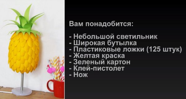 Абажур из одноразовых ложек. Что понадобится для изготовления