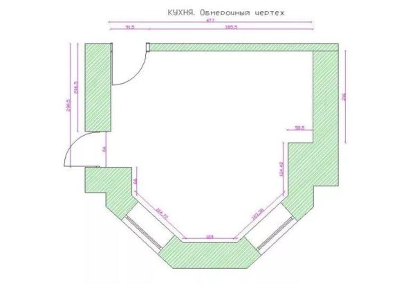 Обмерочный план кухни