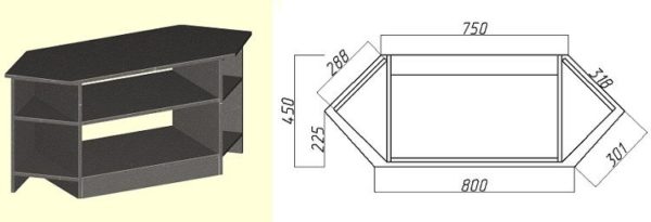 Еще один вариант угловой тумбы